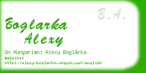 boglarka alexy business card
