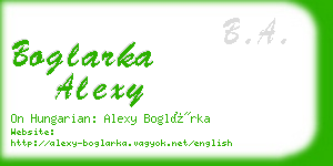 boglarka alexy business card